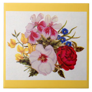 18th century flower bouquet flower arrangement ceramic tile