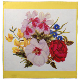 18th century flower bouquet flower arrangement cloth napkin