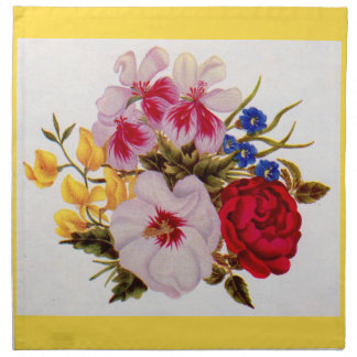 18th century flower bouquet flower arrangement cloth napkin