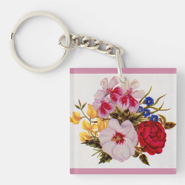 18th century flower bouquet flower arrangement keychain (Front)