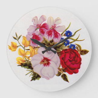 18th century flower bouquet flower arrangement large clock