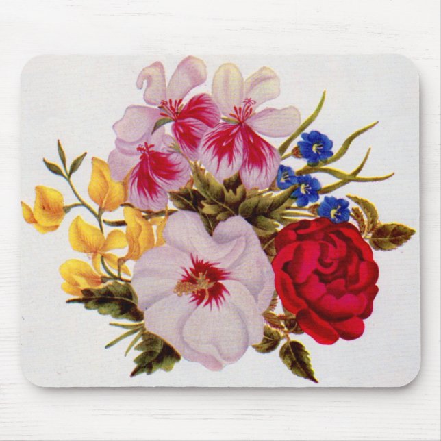 18th  century flower bouquet flower arrangement mouse pad (Front)