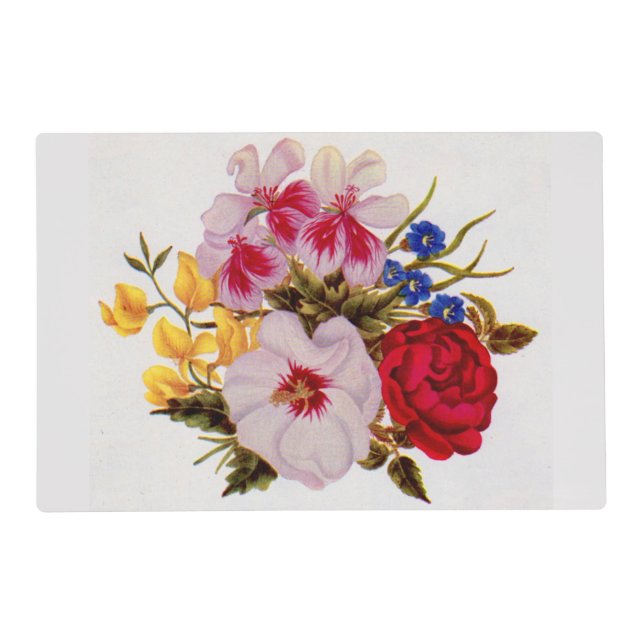 18th century flower bouquet flower arrangement placemat (Front)