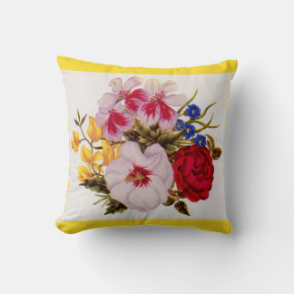 18th century flower bouquet flower arrangement throw pillow