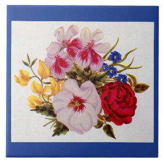 18th century flower bouquet flower arrangement tile