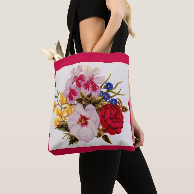 18th  century flower bouquet flower arrangement tote bag (Close Up)
