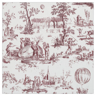 18th Century Hot Air Balloons Pattern Print Fabric