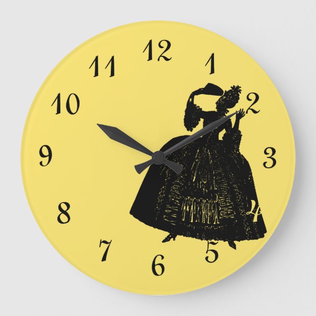 18th Century Lady Silhouette Large Clock (Front)