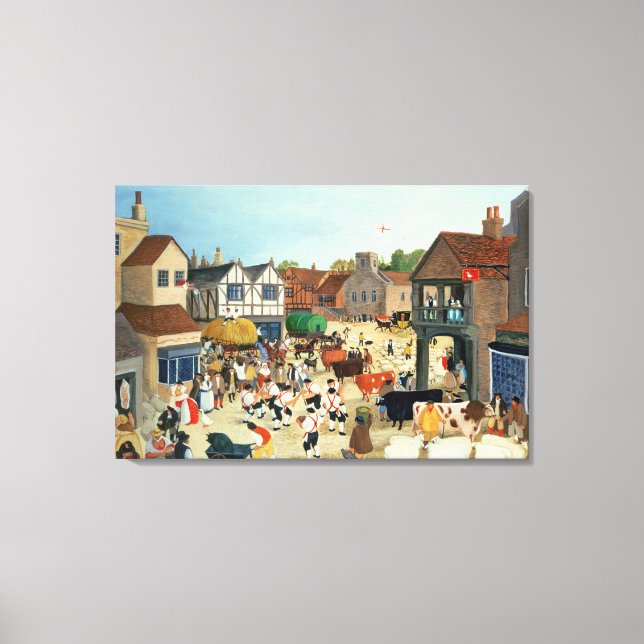 18th century Mayfair cattle market Canvas Print (Front)
