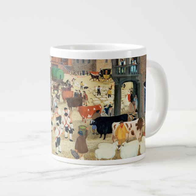 18th century Mayfair cattle market Large Coffee Mug (Front Right)