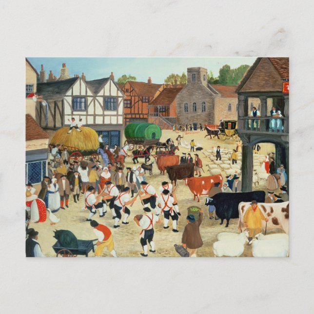 18th century Mayfair cattle market Postcard (Front)