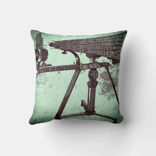 18th Century Microscope Antique Science INSTRUMENT Throw Pillow Zazzle