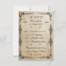 18th century parchment - RSVP card