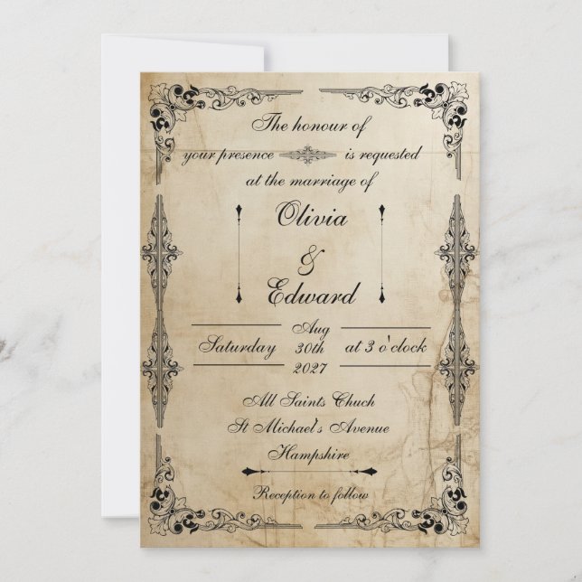 18th century parchment - Wedding invitation (Front)