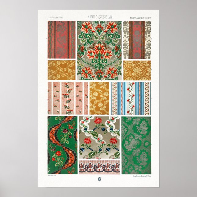 18th Century pattern by Albert Racinet Poster (Front)