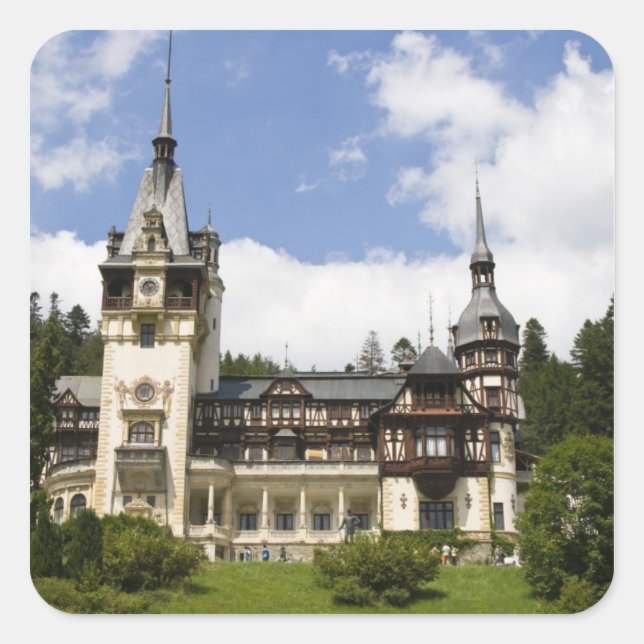 18th Century Peles Castle, Sinaia, Romania, Square Sticker (Front)