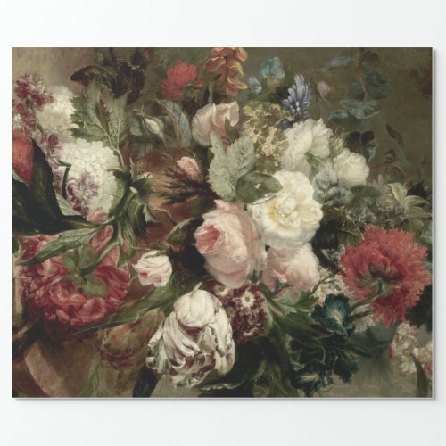 18TH CENTURY STILL LIFE FLORAL DECOUPAGE WRAPPING PAPER