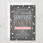 18th Confetti Surprise Party Invitation | Birthday (Front/Back)