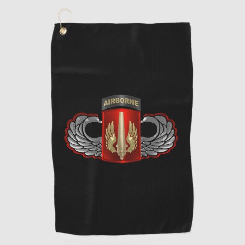 18th Field Artillery Brigade Airborne Jump Wings Golf Towel