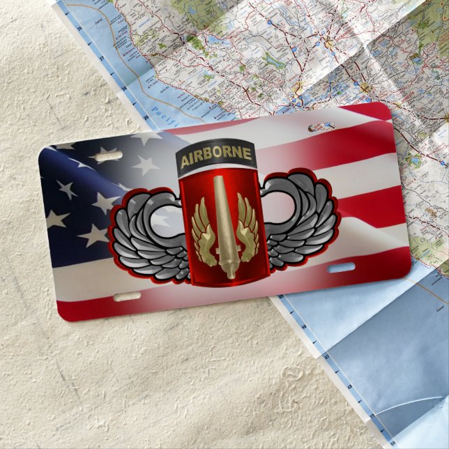 18th Field Artillery Brigade Airborne   License Plate (In Situ)