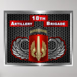 18th Field Artillery Brigade-Airborne Poster<br><div class="desc">Display your pride for the 18th Field Artillery Brigade -AIRBORNE – “TOUGH, PROUD, DISCIPLINED”! Very unique design gift for anyone looking for that one of a kind special gift. This uniquely designed Custom Designed Hitch Cover makes a wonderful gift for your Favorite Soldier! The 18th Field Artillery Brigade-Airborne is a...</div>