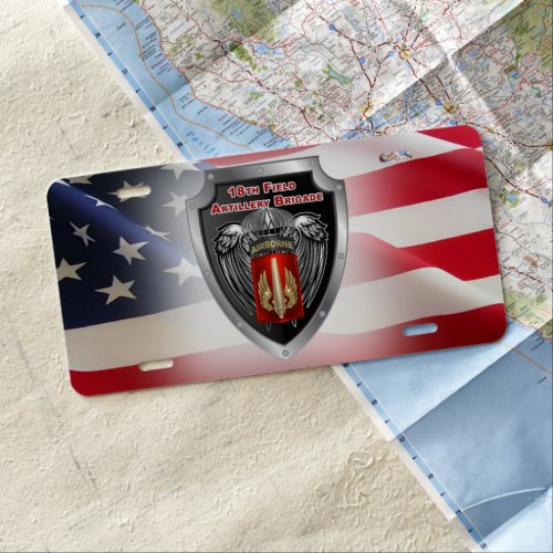 18th Field Artillery Brigade Airborne Shield License Plate