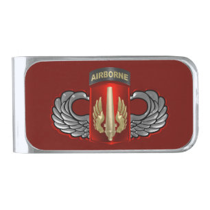 18th Field Artillery Brigade (Airborne) Silver Finish Money Clip