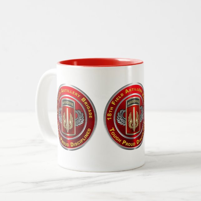  18th Field Artillery Brigade Airborne Two-Tone Coffee Mug (Front Left)