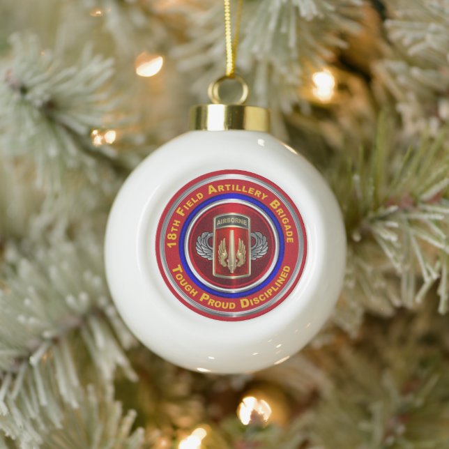 18th Field Artillery Brigade  Ceramic Ball Christmas Ornament (Tree)