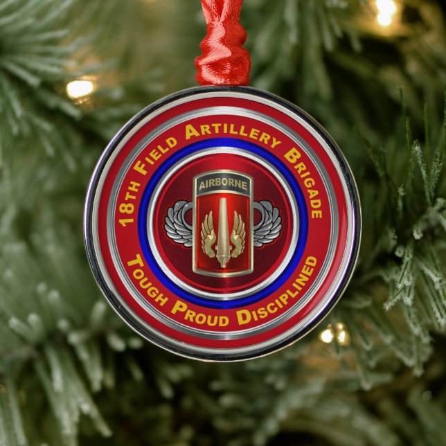 18th Field Artillery Brigade Keepsake Christmas Metal Ornament (Tree)