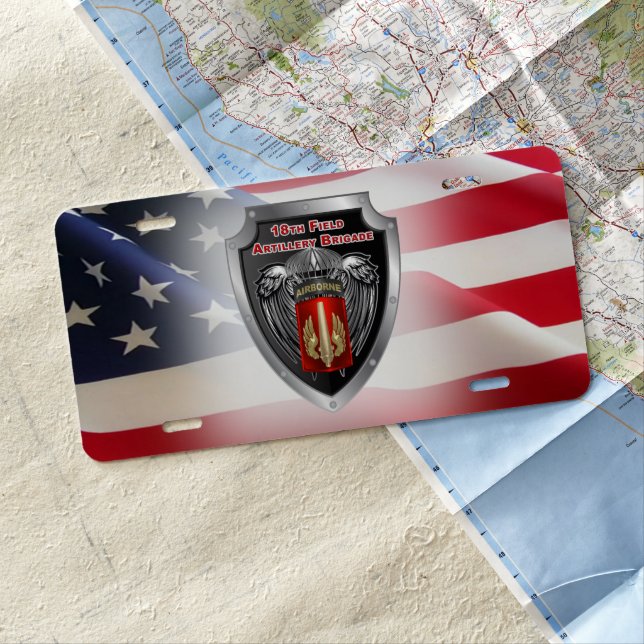 18th Field Artillery Brigade Shield License Plate (In Situ)