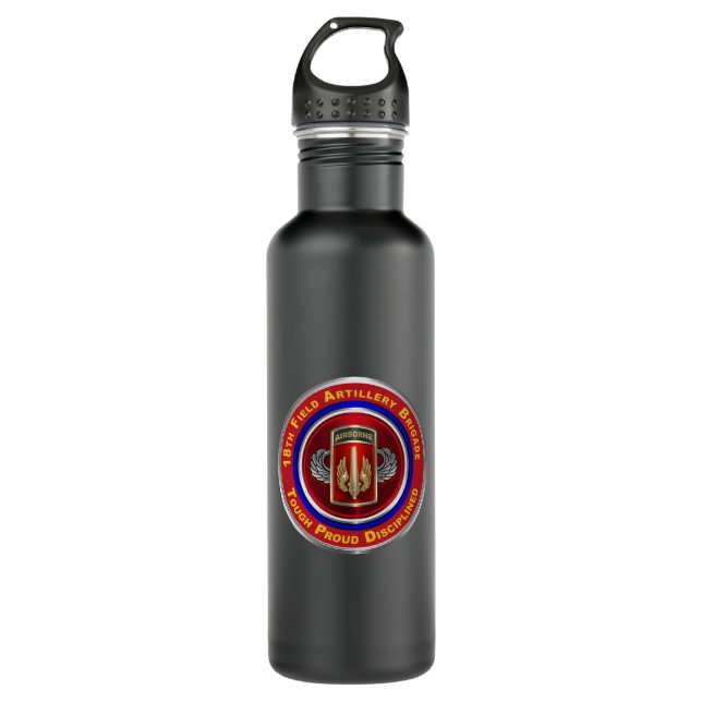 18th Field Artillery Brigade  Stainless Steel Water Bottle (Front)