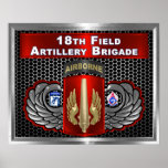 18th Field Artillery Brigade-XVIII Airborne Poster<br><div class="desc">Display your pride for the 18th Field Artillery Brigade -AIRBORNE – “TOUGH, PROUD, DISCIPLINED”! Very unique design gift for anyone looking for that one of a kind special gift. This uniquely designed Custom Designed Poster makes a wonderful gift for your Favorite Airborne Field Artillery Soldier! The 18th Field Artillery Brigade-Airborne...</div>