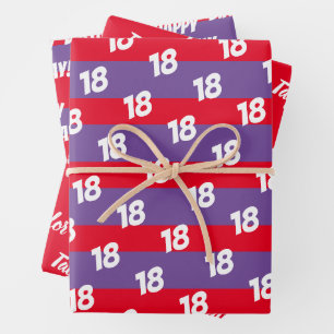 18th Happy Birthday Add Name Wrapping Paper Sheets