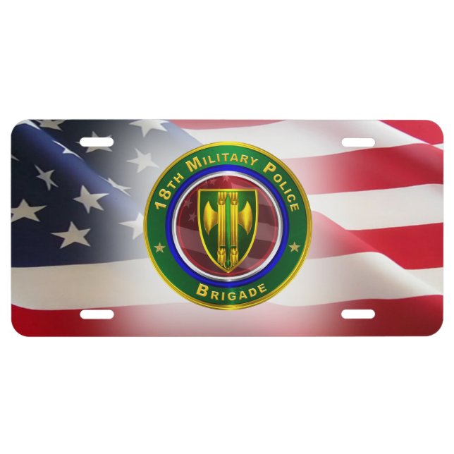 18th Military Police Brigade License Plate (Front)