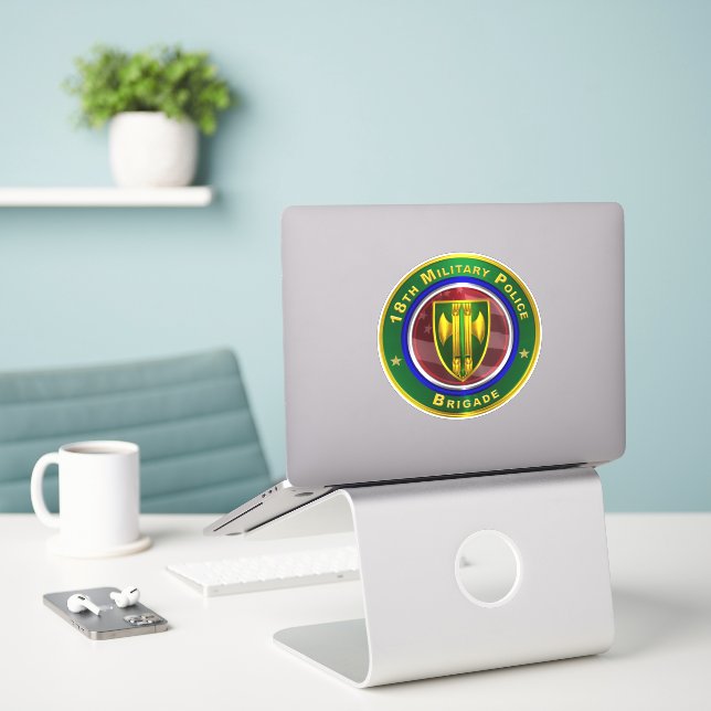 18th Military Police Brigade  Sticker (Laptop On Desk)