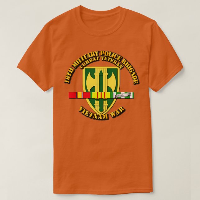 18th MP Bde Vietnamw SVC Ribbons T-Shirt (Design Front)