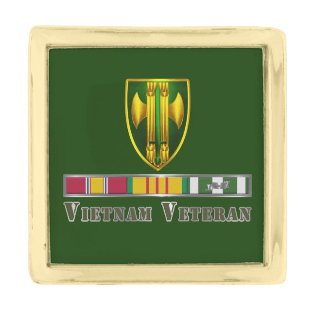 18th MP Brigade Vietnam Veteran Gold Finish Lapel Pin (Front)