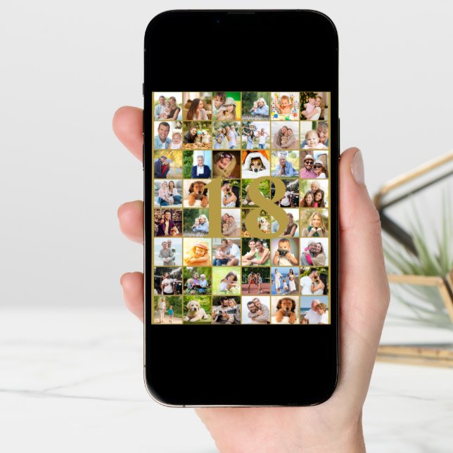 18th or Any Age Photo Collage Big Birthday Card (Front Digital)