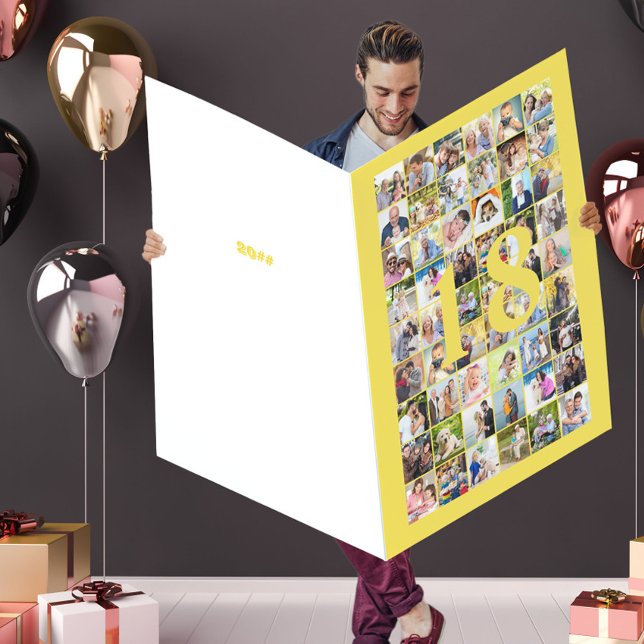 18th or Any Age Photo Collage Giant Birthday Card (Creator Uploaded)