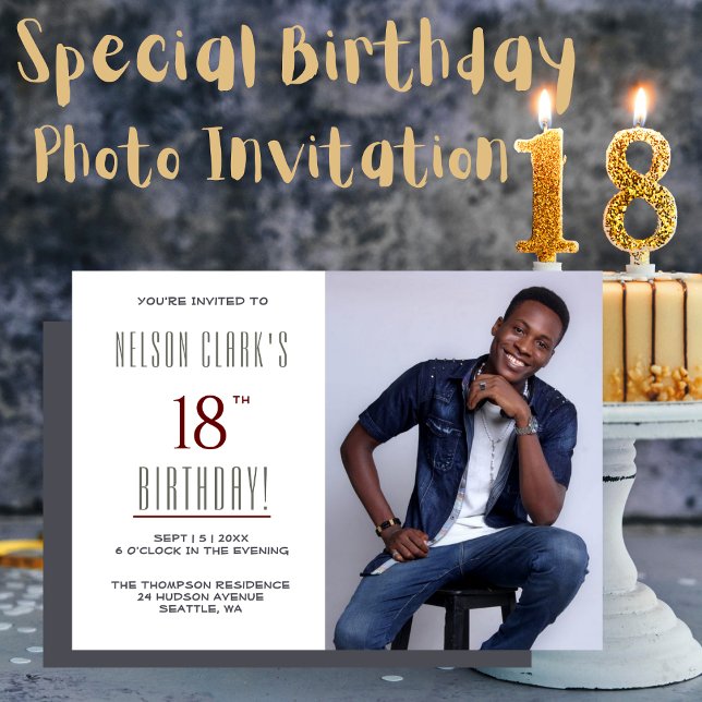 18th Photo Birthday Party Invitation (Creator Uploaded)