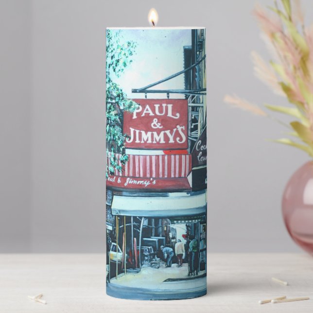 18th Street Sparkle Pillar Candle (In Situ)