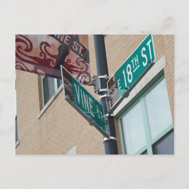 18th Vine Kansas City Postcard (Front)