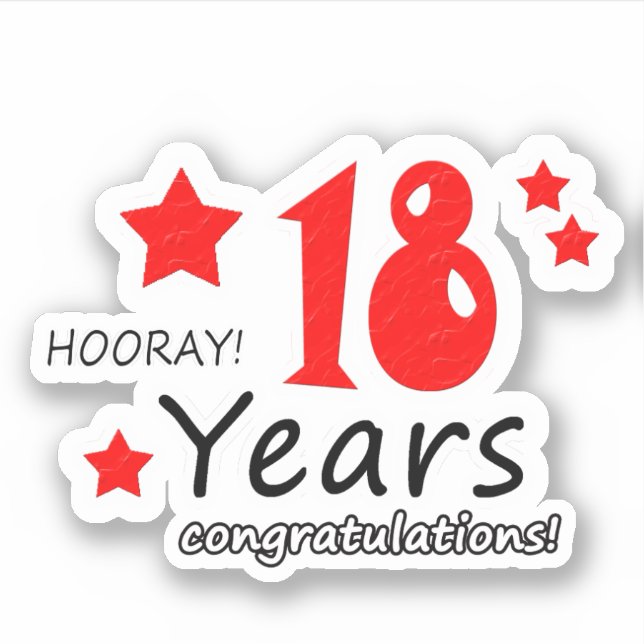 18th Wedding anniversary - 18 years Birthday Sticker (Front)