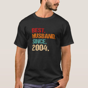 18th Wedding Anniversary Best Husband Since 2004 F T-Shirt