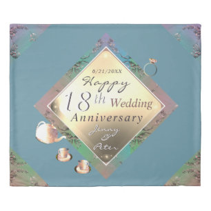 18th Wedding Anniversary Duvet Cover