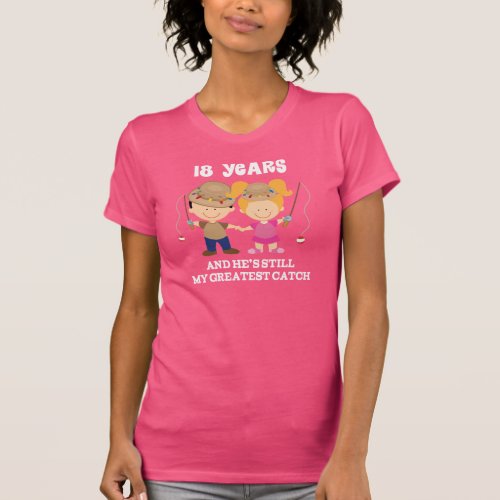 18th Wedding Anniversary Funny Gift For Her T_Shirt