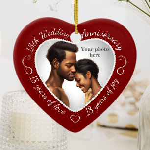 18th Wedding Anniversary Photo Ceramic Ornament
