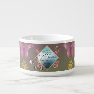 18th Wedding Anniversary Porcelain Acquamarine Bowl