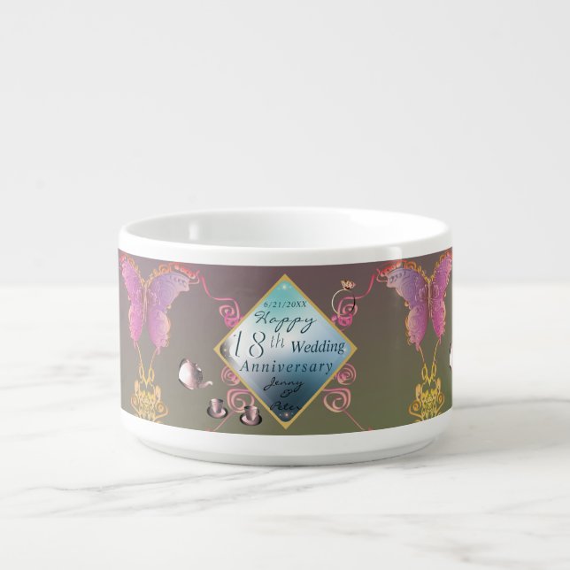 18th Wedding Anniversary Porcelain Acquamarine    Bowl (Center)